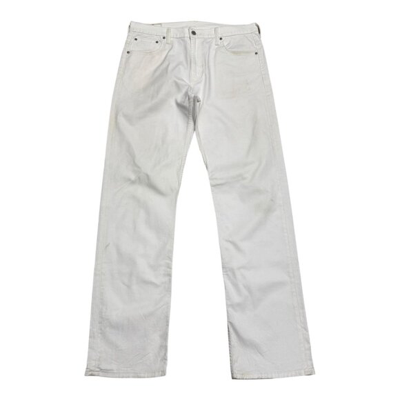 LEVIS 569 White Denim Casual Designer Straight Leg Jeans Mens 34x36 - Picture 1 of 5